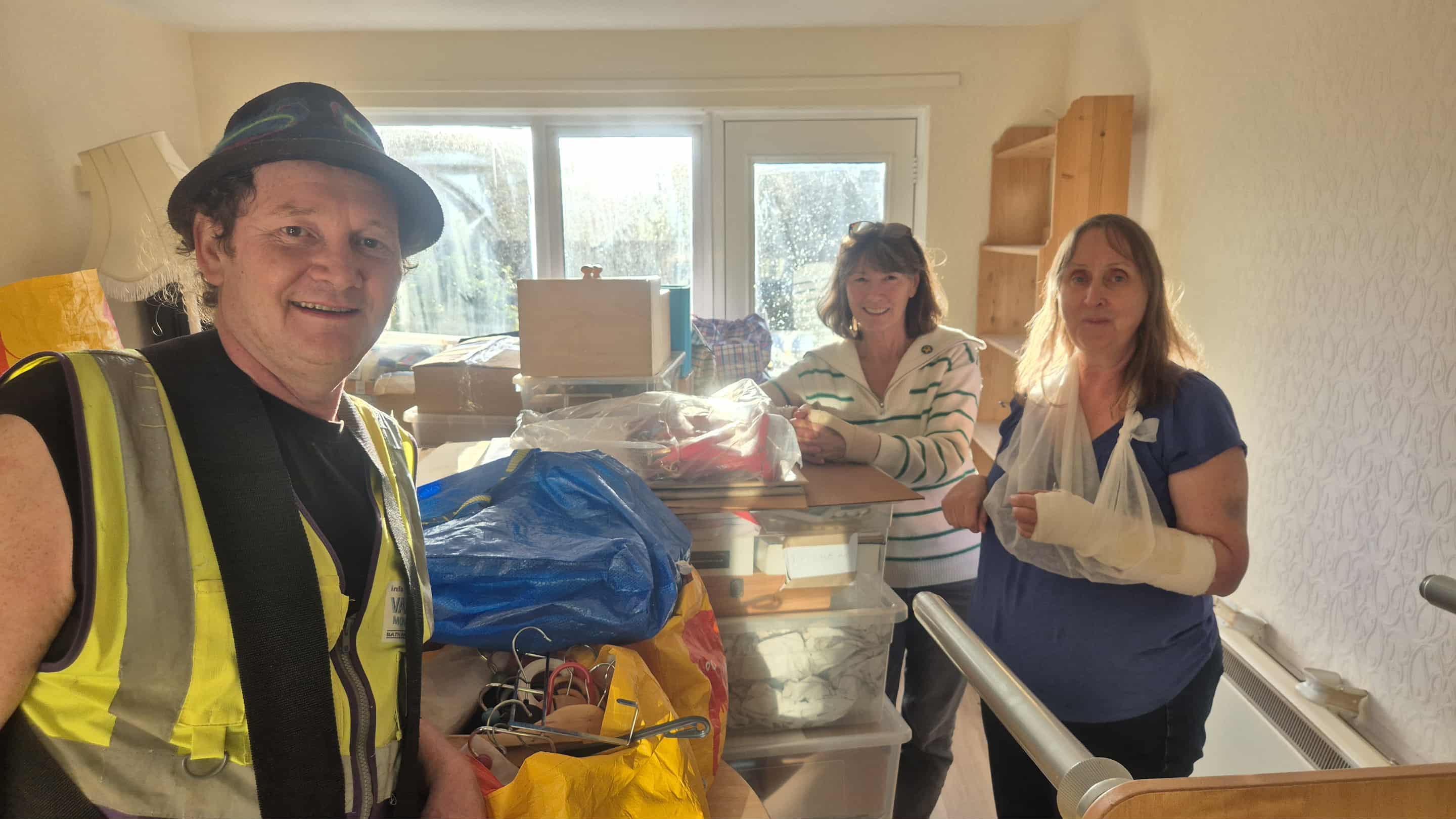 Loaded removal van ready for move